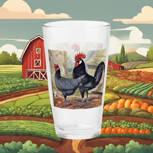 Cute vintage Country rooster glass