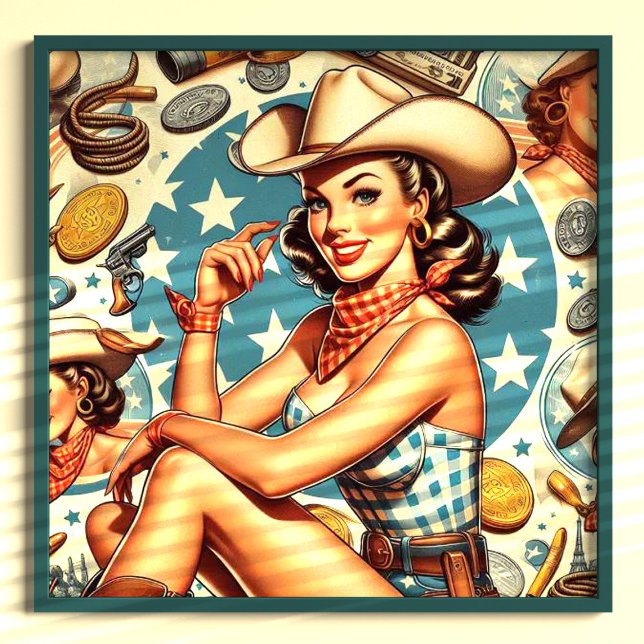 Cute Vintage Cowgirl Poster (Creator Uploaded)