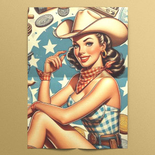 Cute Vintage Cowgirl Tissue Paper