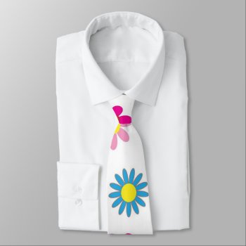 Cute  Vintage Daisy Flowers. Red  Purple  Pink  Gi Neck Tie by storechichi at Zazzle