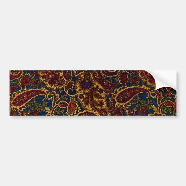 Cute vintage dark brown paisley design bumper sticker (Front)