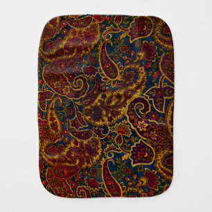 Cute vintage dark brown paisley design burp cloth