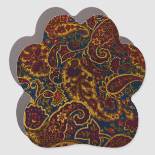 Cute vintage dark brown paisley design car magnet