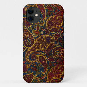 Cute vintage dark brown paisley design iPhone 11 case
