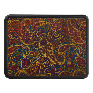Cute vintage dark brown paisley design hitch cover