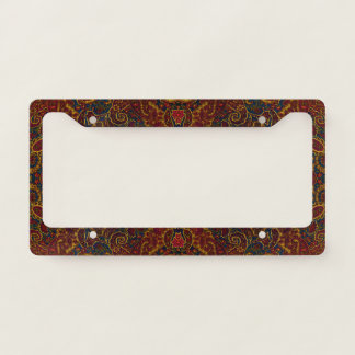 Cute vintage dark brown paisley design license plate frame