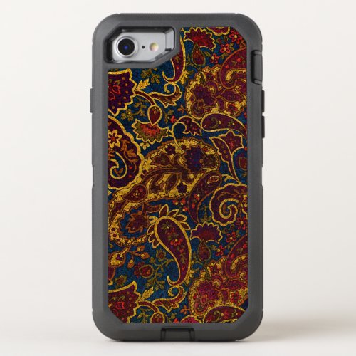 Cute vintage dark brown paisley design OtterBox defender iPhone SE87 case