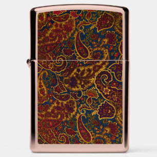 Cute vintage dark brown paisley design zippo lighter