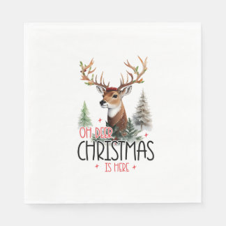 Cute Vintage Deer Christmas Napkins
