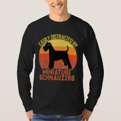 Cute VINTAGE dog Easily Distracted By Miniature Sc T-Shirt