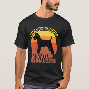 Cute VINTAGE dog Easily Distracted By Miniature Sc T-Shirt