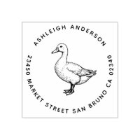 Cute Vintage Duck Family Name and Return Address