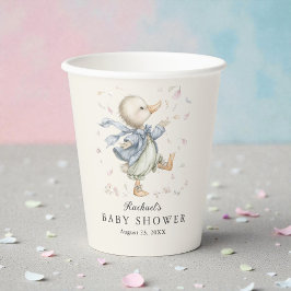Cute Vintage Duck Storybook Baby Shower Paper Cups