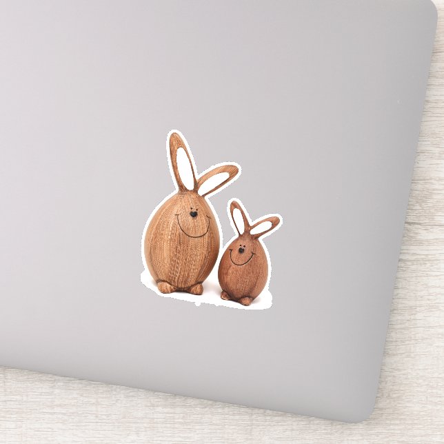 Cute vintage Easter bunnies Sticker (Detail)