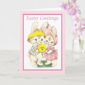 Cute Vintage Easter Bunny Card