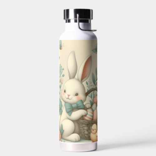 Cute Vintage Easter bunny  chick Water Bottle