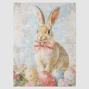 Cute Vintage Easter Bunny Decoupage Tissue Paper