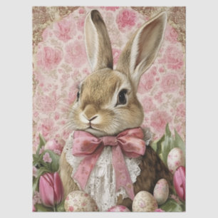 Cute Vintage Easter Bunny Decoupage Tissue Paper