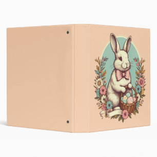 Cute, vintage Easter bunny/egg/basket 3 Ring Binder