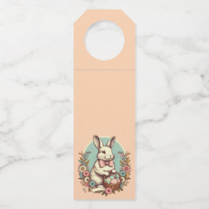 Cute, vintage Easter bunny/egg/basket  Bottle Hanger Tag