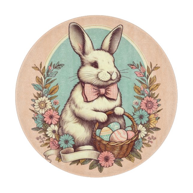 Cute, vintage Easter bunny/egg/basket  Cutting Board (Front)