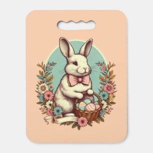 Cute, vintage Easter bunny/egg/basket Seat Cushion