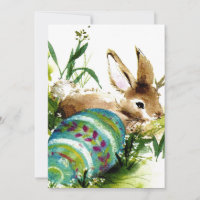 Cute vintage Easter bunny Holiday Card