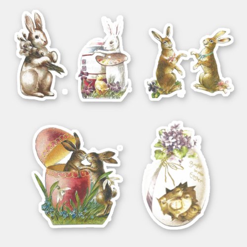 Cute Vintage Easter Bunny Rabbit Sticker