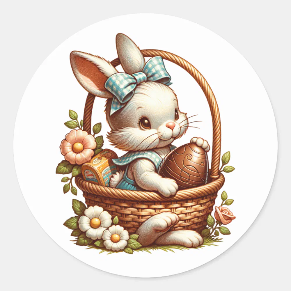 Vintage Easter Bunny with Chocolate Egg