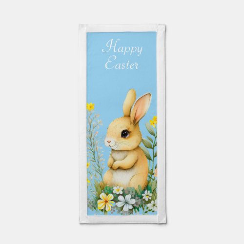 Cute Vintage Easter Bunny with Flowers Pennant