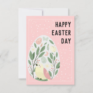 Cute vintage Easter egg bunny Holiday Card