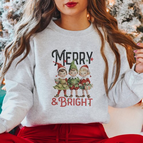 Cute Vintage Elves Christmas  Sweatshirt