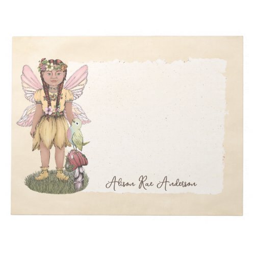 Cute Vintage Fairy Personalized Message  Notepad