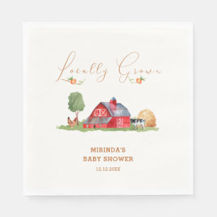 Cute Vintage Farmers Market Barnyard Baby Shower Napkins