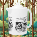 Cute vintage Farmhouse Country cows Teapot<br><div class="desc">design by www.etsy.com/Shop/TheOldDesignShop</div>