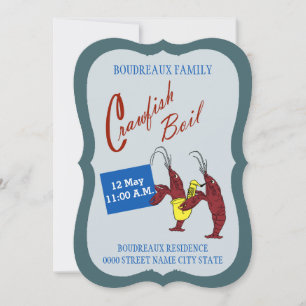 Cute Vintage Feel Crawfish Boil Invitation