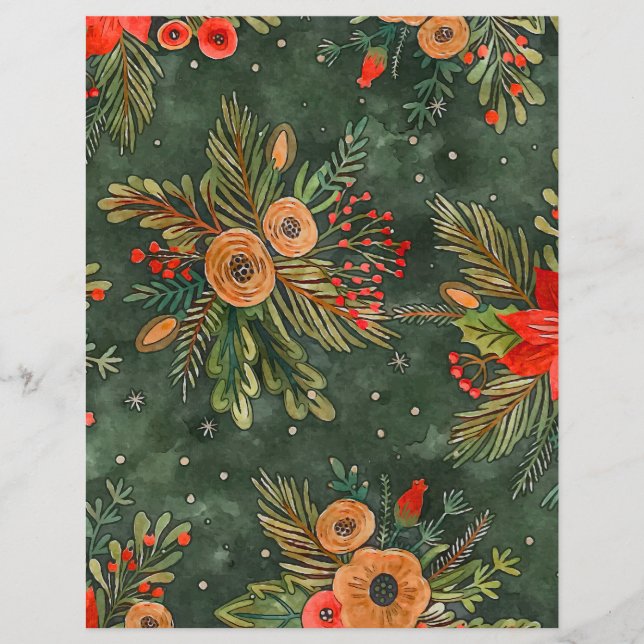 Cute Vintage Festive Scrapbook Paper (Front)