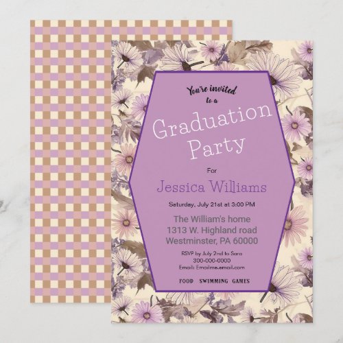Cute Vintage Floral Graduation 