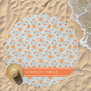 Cute Vintage Flower Butterfly Pattern Beach Towel