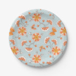 Cute Vintage Flower Butterfly Pattern Paper Plates