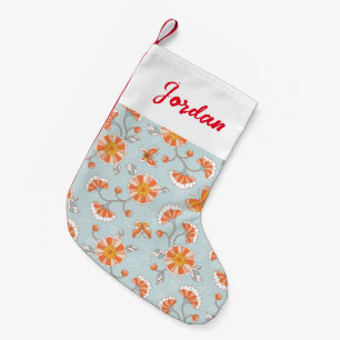 Cute Vintage Flower Butterfly Pattern Small Christmas Stocking