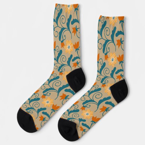 Cute Vintage Flower Pattern Socks 