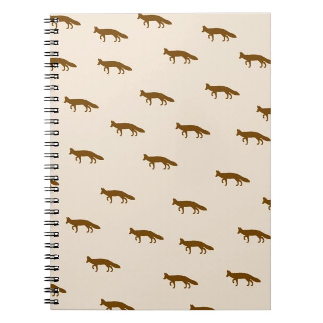 Cute Vintage Fox Pattern Notebook (Front)