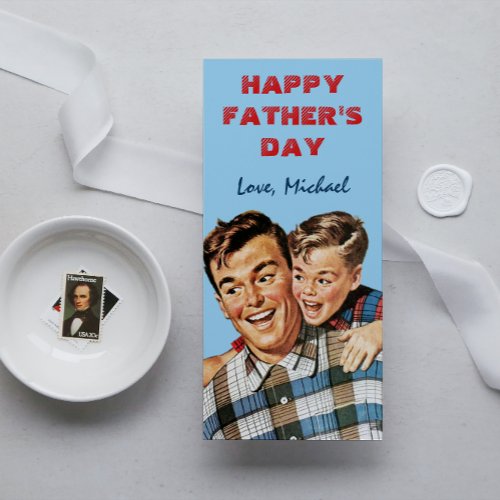 Cute Vintage from Son Happy Fathers Day Greeting 