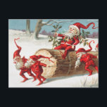 Cute Vintage Funny Santa Christmas Elves Postcard<br><div class="desc">Cute Vintage Funny Santa Christmas Elves</div>
