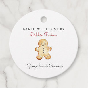 Cute vintage gingerbread cookies Baked with Love Favor Tags