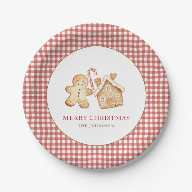 Cute Vintage Gingerbread cookies  Paper Plates (Front)