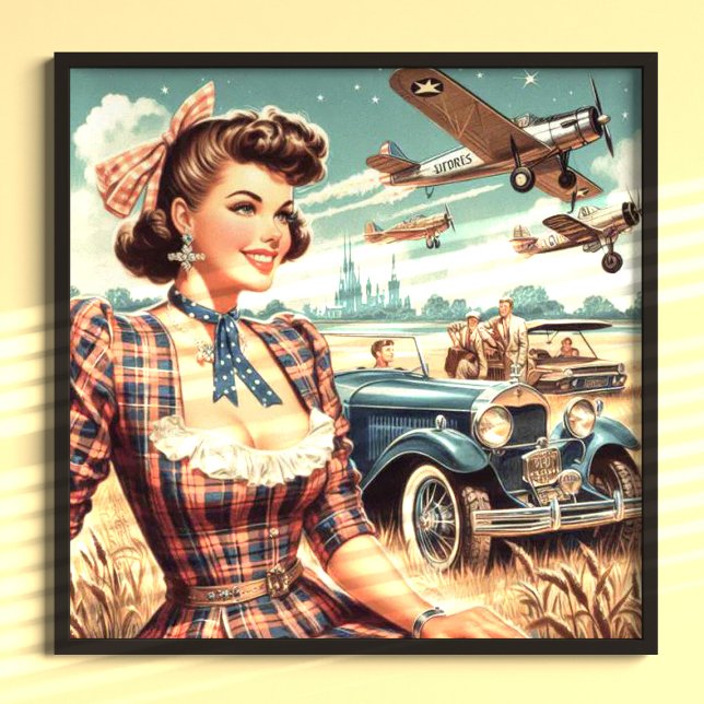 Cute Vintage Girl Illustration Poster (Creator Uploaded)