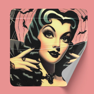 Cute Vintage Goth Pin-up Square Sticker