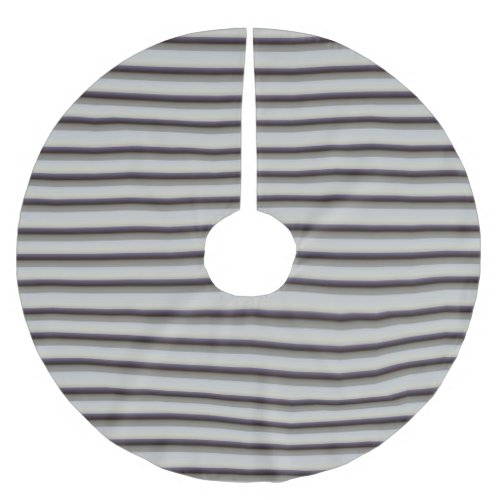 Cute vintage gray blue stripes  brushed polyester tree skirt